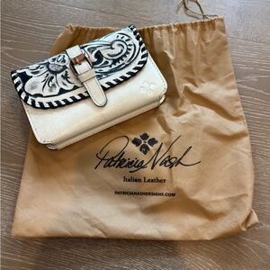 Patricia Nash Floral Cream and Black Torri Shoulder Bag